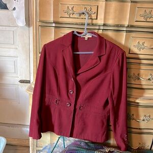 Maroon petite large unlined jacket